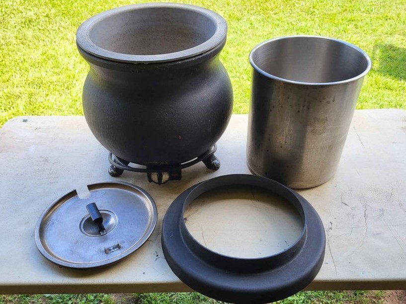 TOMLINSON Industries Frontier Kettle 12 qt Cast Iron Food Warmer Countertop Pot eBay