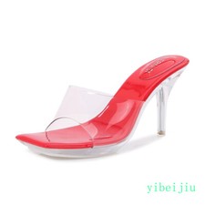 Women's PVC Clear Transparent Mules Slippers Dress Slides Sandals Party Evening