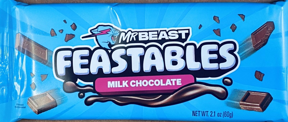 【大袋】MR BEAST FEASTABLES チョコレート Mr. Beast Feastables Milk Chocolate Crunch Candy Bar, 1.24