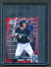 2017 Bowman Chrome MINI Red Refractor Braden Bishop #BCP211 Mariners /10