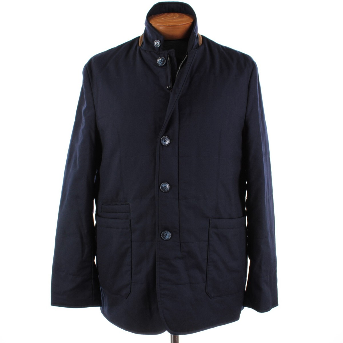 Zanella NWT Vitale Barberis Canonico Wool Car Coat w/ Suede Size L