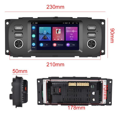 DAB+ 2+64GB CarPlay Android13 Autoradio Für Jeep Chrysler Dodge GPS Navi WiFi BT - Bild 12 von 14