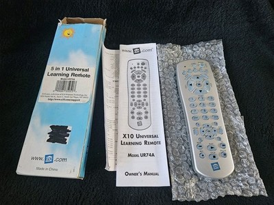 NEW X10 UR74A 5-in-1 Universal Learning Remote Control TV VCR DVD Cable SAT -NIB