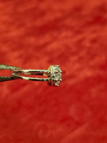Solid 14k White Gold Natural 3 Round Diamond Ring Gems TV COA Size 6.5 Box - Picture 3 of 20