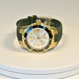 Authentic Invicta 17486 Angel Women 38mm 18k Gold Plated Black Dial Sport Elegant