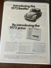 1973 VOLKSWAGEN VW BEETLE BUG Vintage Magazine Page Print Ad Advertising
