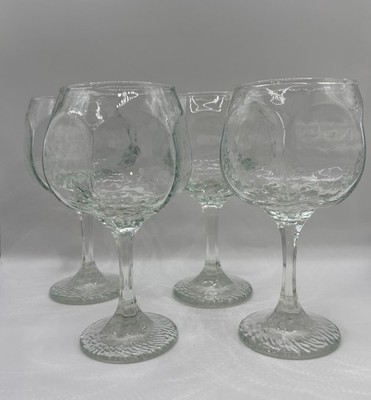 Vintage Libbey Chivalry Clear Glass 6 1/2 Inch Wine Glasses set of 4