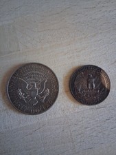 American 1967 Liberty Half Dollar & 1964 Liberty Quarter Dollar Silver Coins
