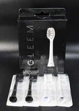 GLEEM Electric Toothbrush Replacement Heads, 6 PACK - 2 Black/ 4 White