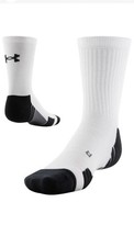 2 Pair Under Armour Adult Team Crew Sports Socks Size: Mens 7-8.5, Women's 6-10