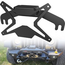 Flip-Up License Plate Mount for 10" Hawse Fairlead Black Steel Winch Bracket