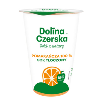 5907296738493 Sok NFC pomarańczowy 100% Dolina Czerska Kubeczek 200ml 