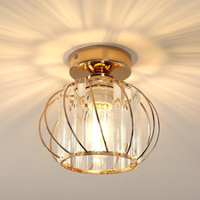 Plafoniera Vintage Industriale, E27 Lampada Da Soffitto Di Cristallo, Lampadario