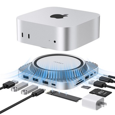 13-in-1 Mac mini M4 &M4 Pro (2024) Dock, Docking Station Stand with M.2 NVMe ...