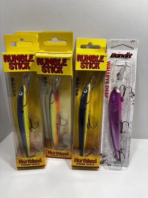 6 Crankbait Northland Rumble Stick Bandit Deep Walleye Trolling Custom Purple Lo