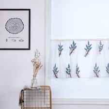 Kitchen Tiers Cabinet Embroidery Curtain Window Short Curtain Half Window ZVN