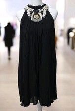 Alice By Temperley Embellished Halter Dress Size 6 Black