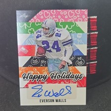 Leaf Holiday Autograph Everson Walls Football Trading Card 2025