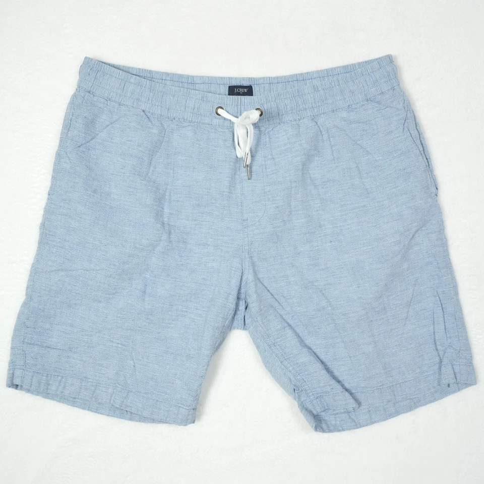 Pantalones Cortos Chinos Calvin Klein Para Hombre Talla XL Azul Bebé 8" Mezcla de Lino Corbata Ligera Foto 2 de 4