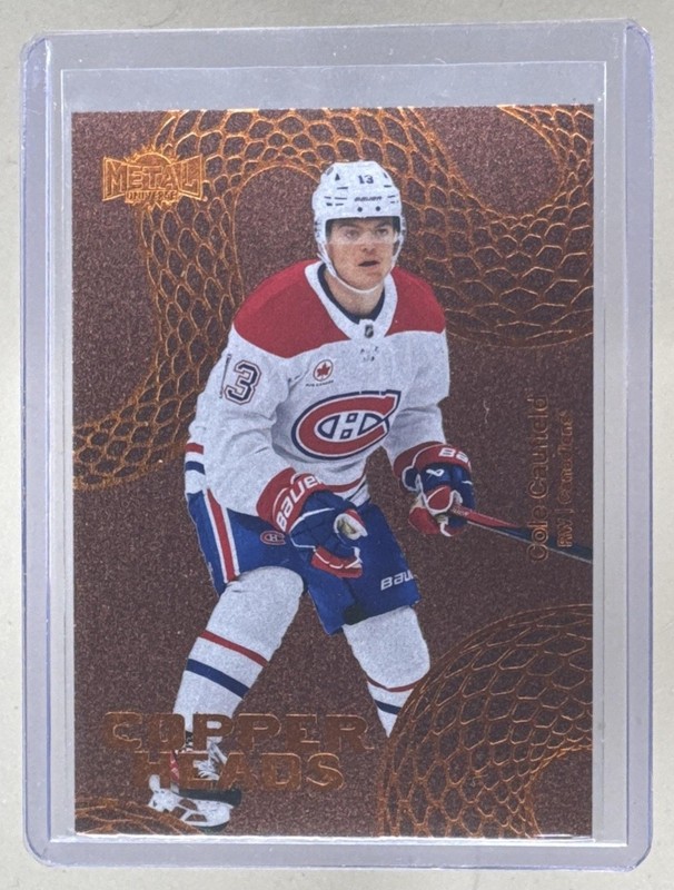Cole Caufield 2025 Skybox Metal Universe #39 of 50 CH Copperheads SP