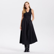 Women's Midi A-Line Dress - A New Day Black M