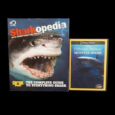 Shark Bundle Sharkopedia Book & DVD National Geographic Prehistoric Predators