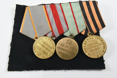 N50X11- Ordensspange 3 Medaillen Russland ua für die Verteidigung Stalingrads - Bild 5 von 12