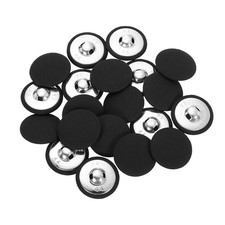 20Pcs Fabric Cloth Covered Button 28mm 44L Metal Shank Buttons Black