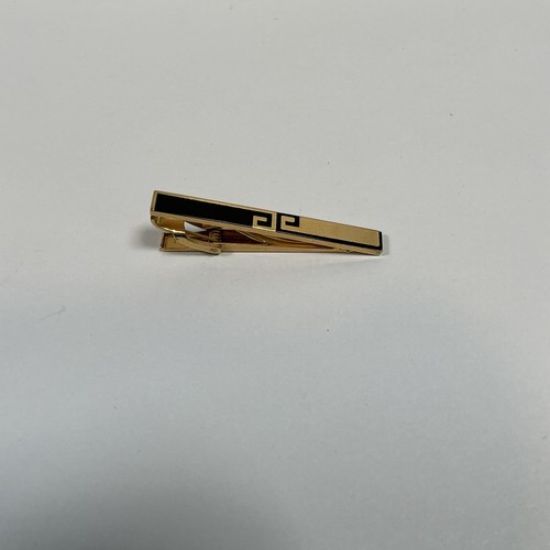 Givenchy Tie Clip Black and Gold Tone Logo - Picture 3 of 6