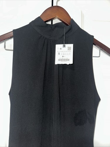 Zara Lightweight Stretch Bodysuit Black NWT S - Picture 2 of 4