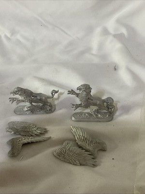 Ral Partha Monsters Griffon Griffen Griffin Miniature Lot Of 2 Winged Creature