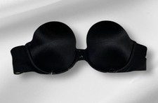 Victoria's Secret Biofit Multiway Black Shiny Satin Strapless Bra 36B NOS