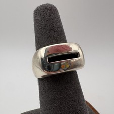 Monet Sterling Silver 925 Wide Band Ring Size 6 Modernist