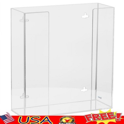 Acrylic Glove Box Holder Double Wall Mounted/Countertop Clear Storage Solution