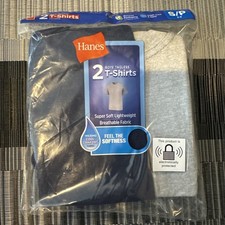 Hanes Boys Tagless Cool Comfort Crew T-Shirts Size Small Navy Gray