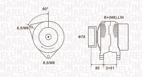 Lichtmaschine Generator Lima Magneti Marelli 063731919010 12V FüR Ford MAX WA6 4-image