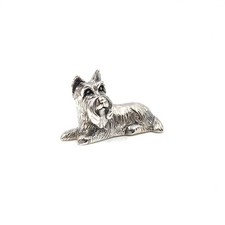 925 Sterling Silber Miniaturfigur Schnauzer 3.3cm Tier Figur Hund liegend 13Gr