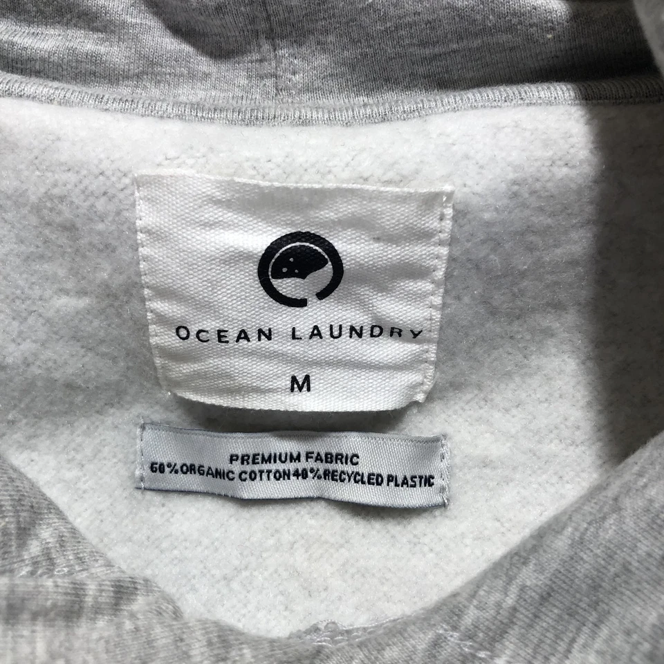 Sudadera con Capucha Ocean Laundry Pullover Para Hombre M Gris Ecológica Foto 4 de 4