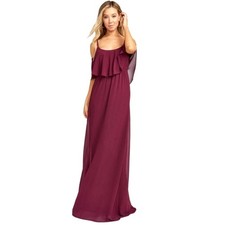 SHOW ME YOUR MUMU Caitlin Ruffle Maxi Dress Gown Chiffon Medium 