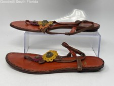 Authentic Moschino Womens Orange Flower Thong Sandals Size EUR 38.5 Damaged