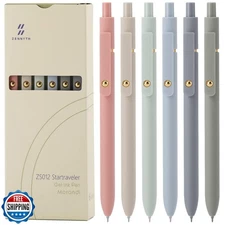 Ddaowanx Gel Pens, 6 Pcs 0.5mm Quick Dry Black Ink Pens Fine Point Smooth Wri