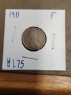 1911, 1912, 1913 Lincoln Wheat Cents  V.G To  Fine