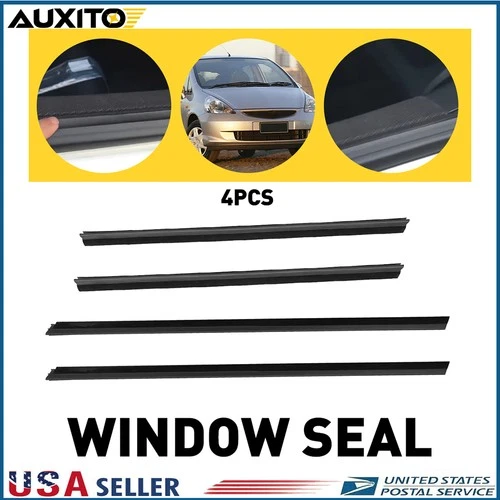 4pcs Door Belt Weather Strip Molding Seal For Honda Fit Jazz 2008-2013 P