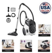 Canister Vacuum Bagless 1100W HEPA Filter for Hard Floors Carpets 1.2L Dust Cup