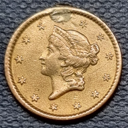 1851 Liberty Head One Dollar Gold Coin $1 AU Details #98473