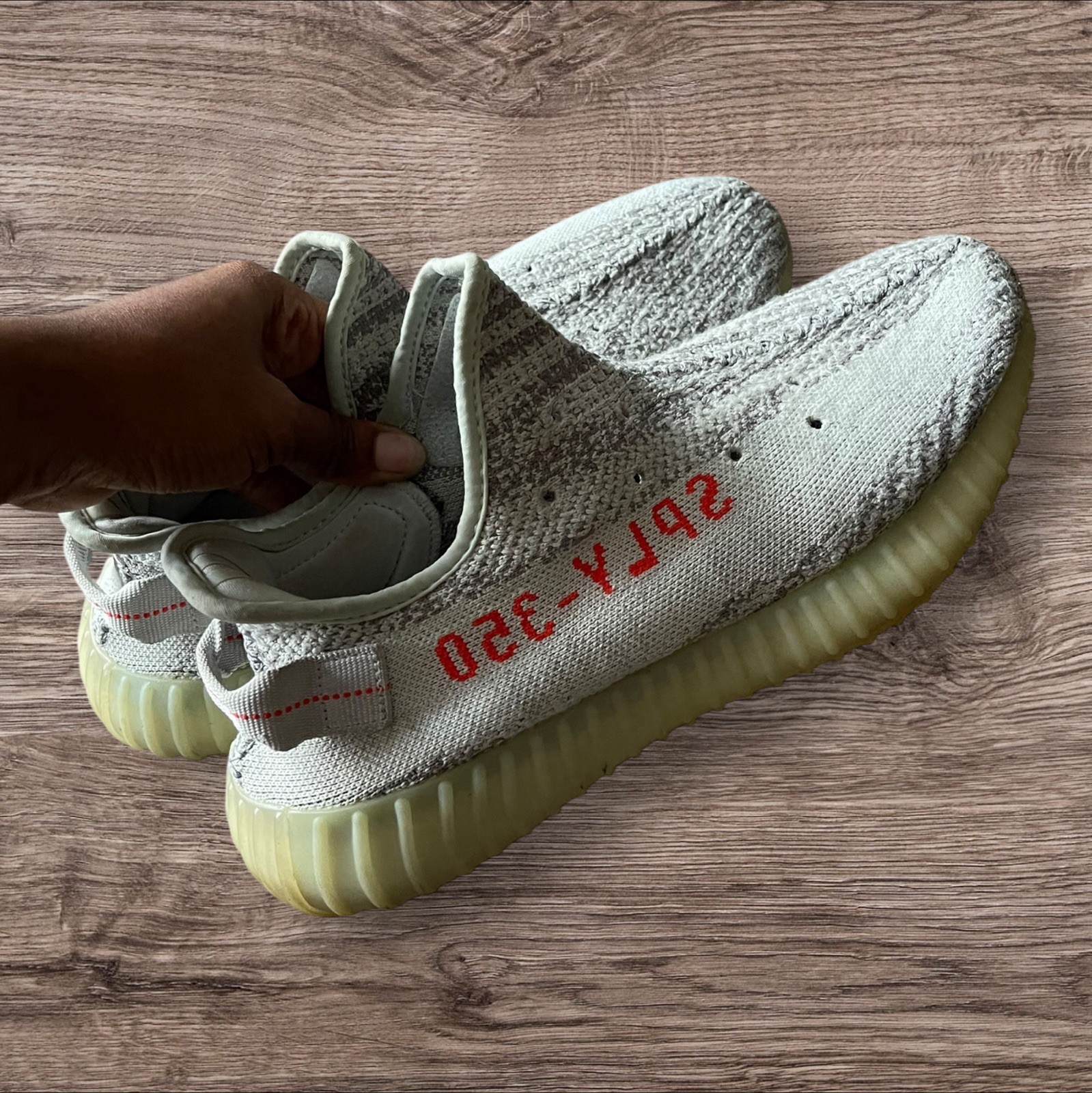 adidas Yeezy Boost 350 V2 Men's Sneakers Blue Tint, Size 10