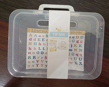 Clear Tip Box With Stickers Great For Kids Lemonade Stand Sales New