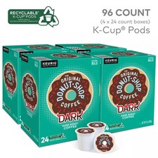 Donut Shop Dark Roast Coffee K Cup Pods Keurig Single Serve 96ct