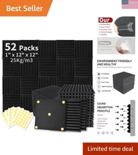 Versatile Acoustic Foam Panels - Wedge Design for Studios & Home Use, 52 Pack