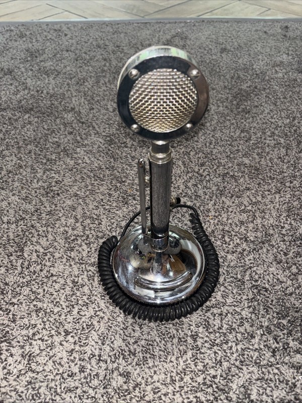 Tested Working Astatic Silver Eagle D-104 Stand Microphone 4-pin